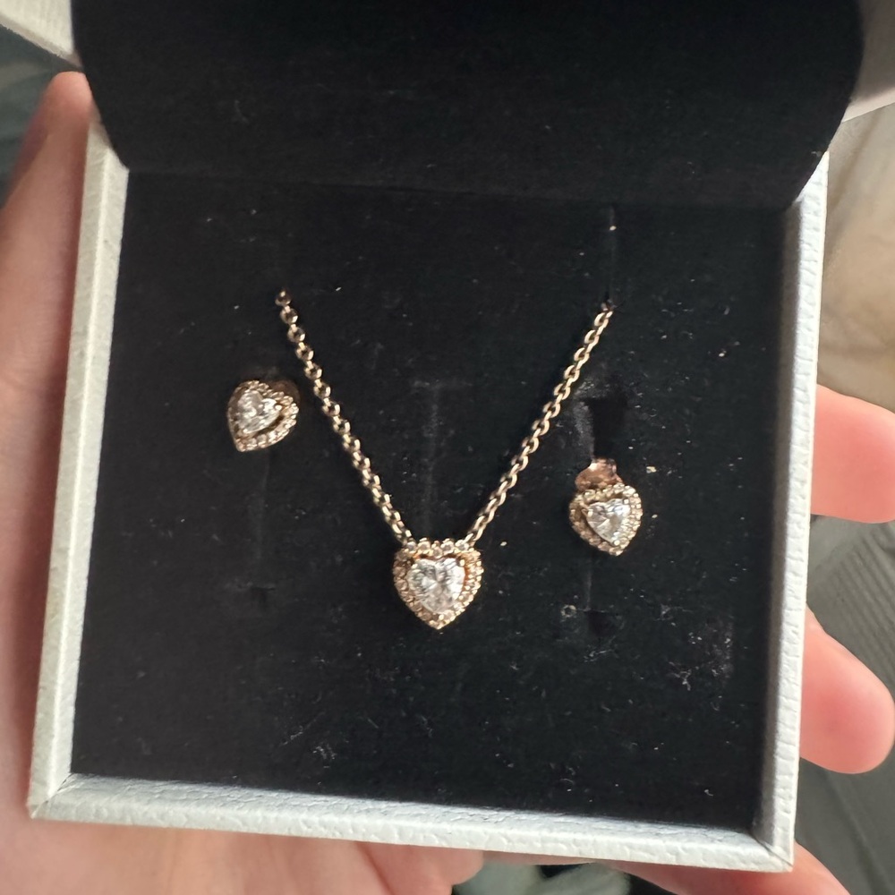 PANDORA Rose Gold Heart Jewelry Set
